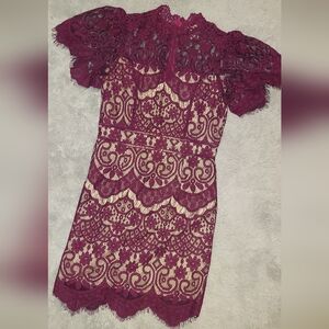 Burgundy lace dress 😍 A Calin by Flying Tomato 🍅 size medium event dress